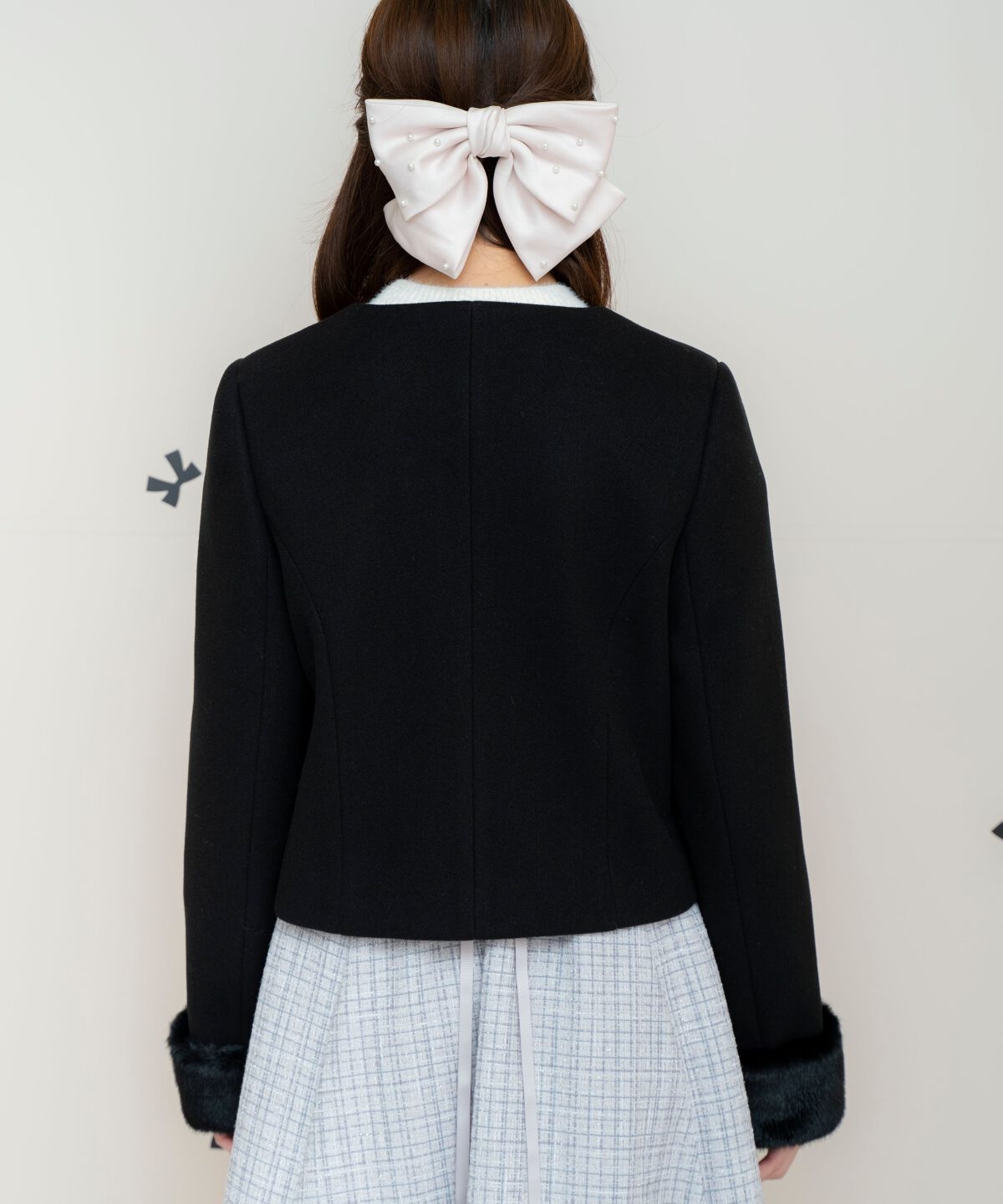 WILLSELECTION「ビジューリボンノーカラーコート」|ノーカラーコート|