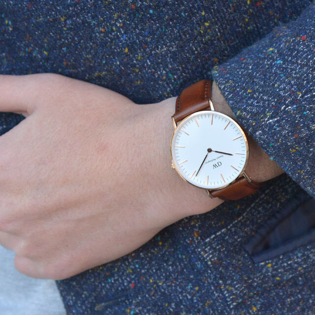 Daniel Wellington「<Daniel Wellington (ﾀﾞﾆｴﾙ･ｳｪﾘﾝﾄﾝ) > 36mm ﾛｰｽﾞｺﾞｰﾙﾄﾞ ﾚｻﾞｰ ｸﾗｼｯｸ ｾｲﾝﾄﾓｰｽﾞ ﾎﾜｲﾄ」|腕時計|ROSE GOLD