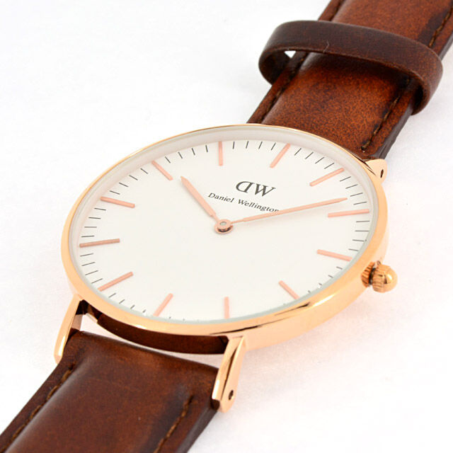 Daniel Wellington「<Daniel Wellington (ﾀﾞﾆｴﾙ･ｳｪﾘﾝﾄﾝ) > 36mm ﾛｰｽﾞｺﾞｰﾙﾄﾞ ﾚｻﾞｰ ｸﾗｼｯｸ ｾｲﾝﾄﾓｰｽﾞ ﾎﾜｲﾄ」|腕時計|