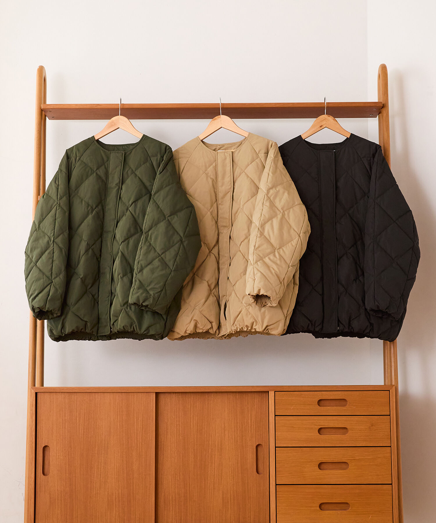 キルティングノーカラーダウンジャケット/MO43D04（ORiental TRaffic