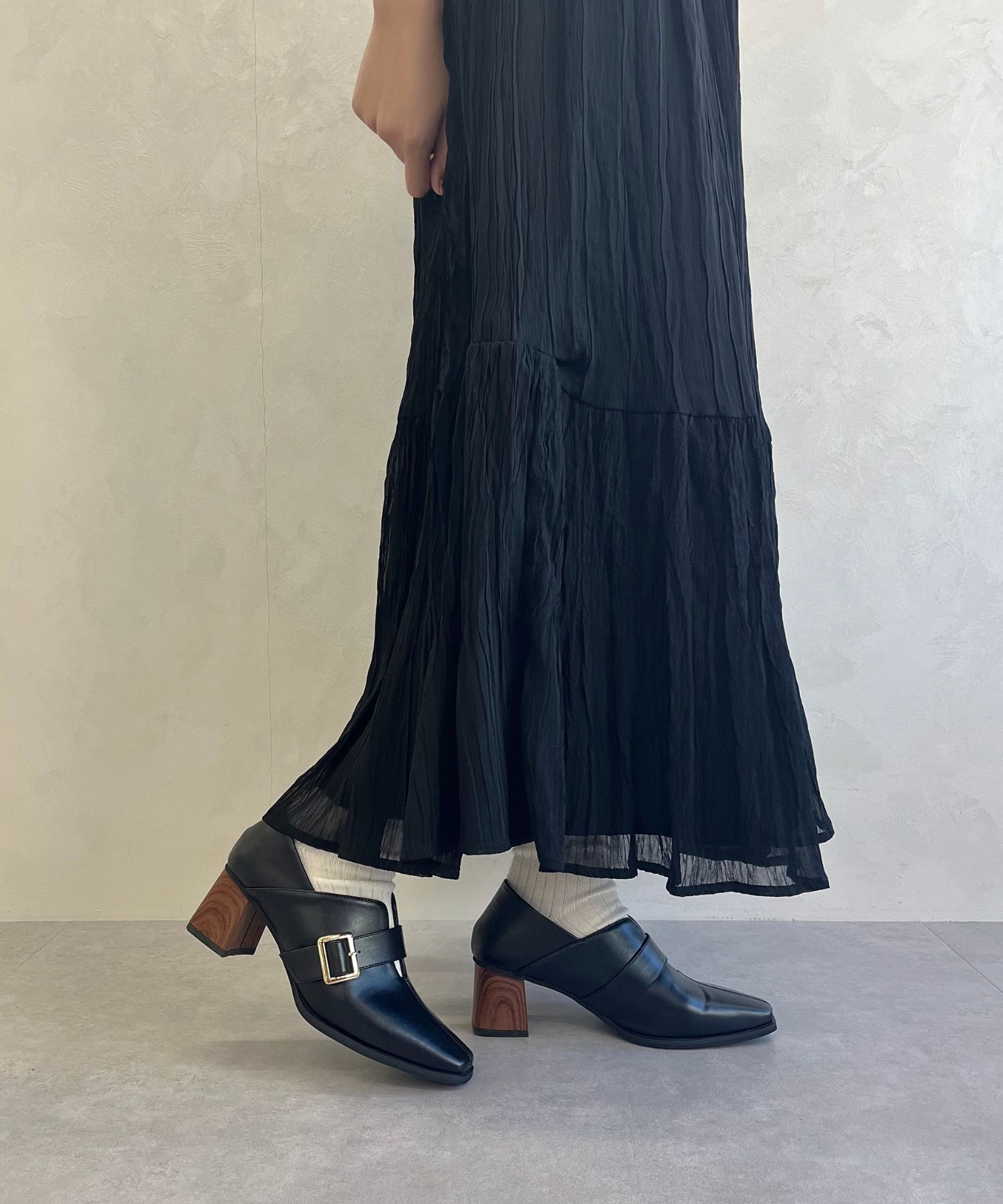 ORiental TRaffic「●2025春夏新作●ウッドヒールベルトパンプス/51103 パンプス トレンド 人気 売れてる」|パンプス|