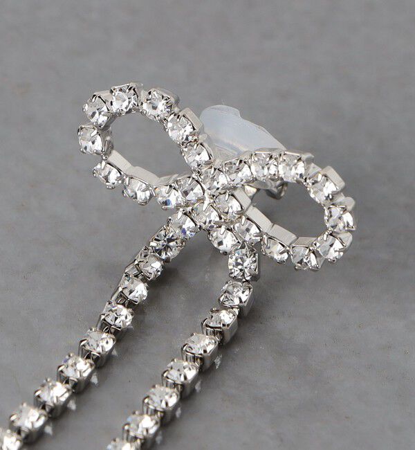 UNITED ARROWS「ラインストーン リボン イヤリング」|イヤリング|