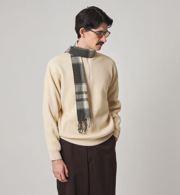 STEVEN ALAN「＜Steven Alan＞ T/C 9G アゼ ハーフジップ ドライバーズ ニット」|ニット・セーター|