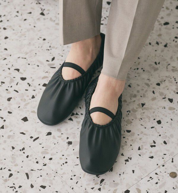 BEAUTY&YOUTH UNITED ARROWS「ギャザー バレエシューズ」|バレエシューズ|BLACK