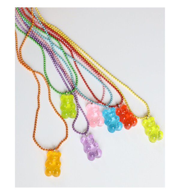 Ray BEAMS 「カラーボール チャーム クマ ネックレス」|ネックレス|