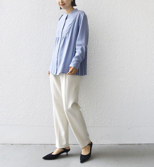 SHIPS for women「《一部追加予約》【WEB限定】〈手洗い可能〉ストレッチ ジョーゼット プリーツ ブラウス」|シャツ・ブラウス|