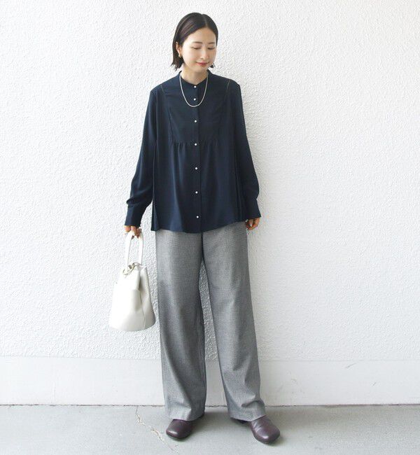 SHIPS for women「《一部追加予約》【WEB限定】〈手洗い可能〉ストレッチ ジョーゼット プリーツ ブラウス」|シャツ・ブラウス|