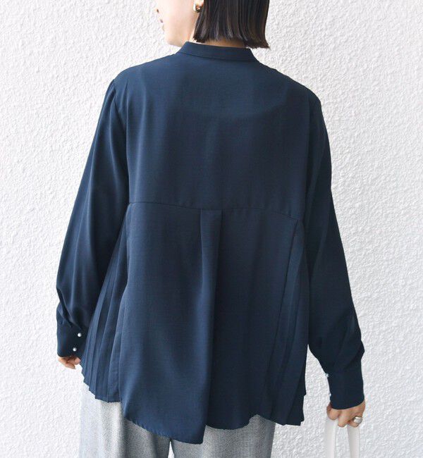 SHIPS for women「《一部追加予約》【WEB限定】〈手洗い可能〉ストレッチ ジョーゼット プリーツ ブラウス」|シャツ・ブラウス|
