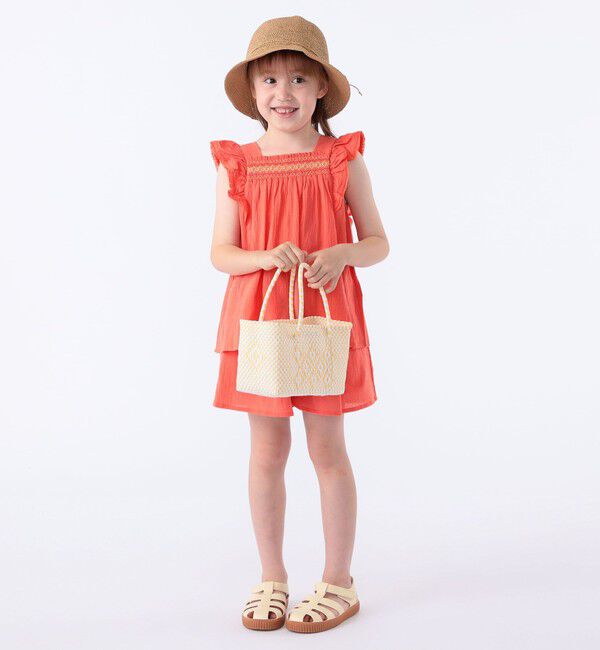 SHIPS KIDS「SHIPS KIDS:100～130cm / スモッキング フリル ブラウス」|シャツ・ブラウス|