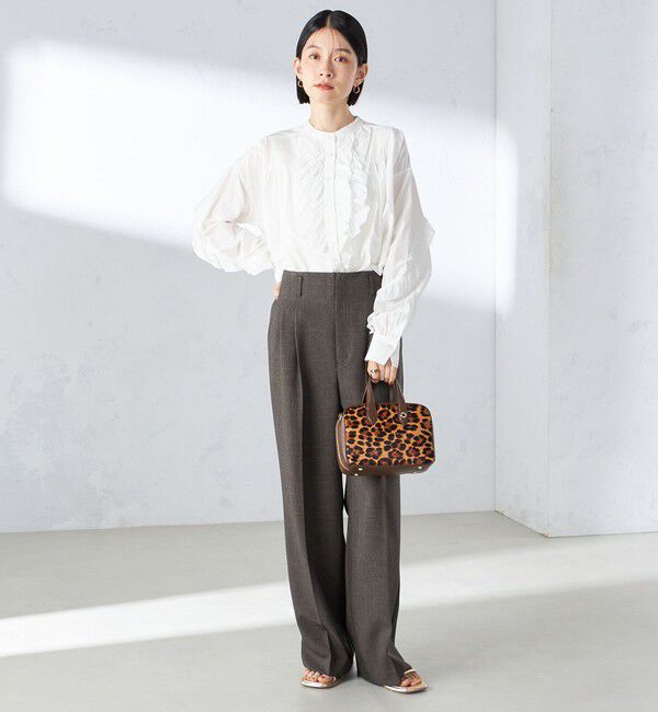 SHIPS for women「〈手洗い可能〉コットン シルク ローン フリル ブラウス」|シャツ・ブラウス|