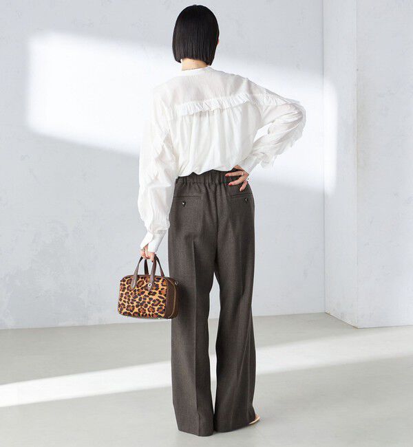 SHIPS for women「〈手洗い可能〉コットン シルク ローン フリル ブラウス」|シャツ・ブラウス|