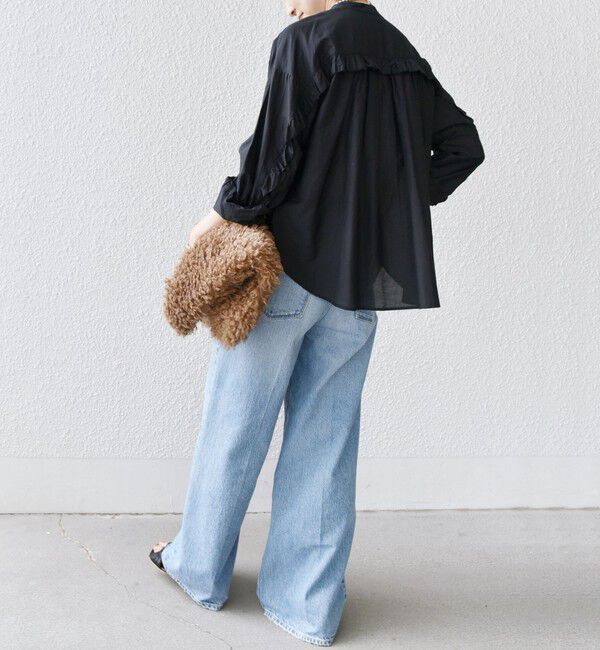 SHIPS for women「〈手洗い可能〉コットン シルク ローン フリル ブラウス」|シャツ・ブラウス|