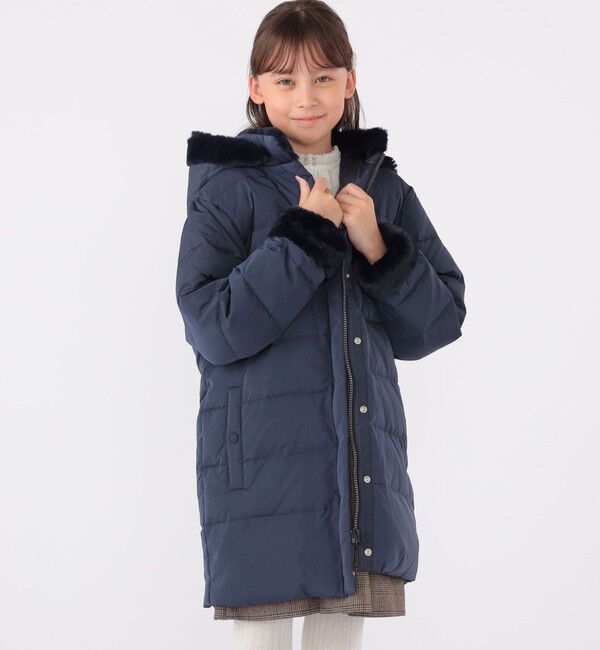 SHIPS KIDS「SHIPS KIDS:140～150cm /〈手洗い可能〉リバティ リサイクル ロング ダウン」|ダウン|