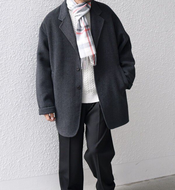 SHIPS any「SHIPS any: リバー メルトン オーバーサイズ ジャケット コート (チェスターコート)◇」|チェスターコート|ダークグレー