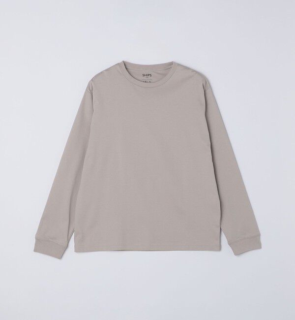 SHIPS Colors 「SHIPS Colors:シルケット コットン クルーネック Tシャツ (ロンT)◇」|Tシャツ・カットソー|ライトグレー