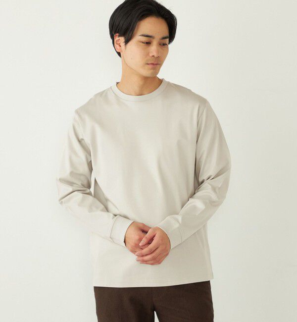 SHIPS Colors 「SHIPS Colors:シルケット コットン クルーネック Tシャツ (ロンT)◇」|Tシャツ・カットソー|グレー