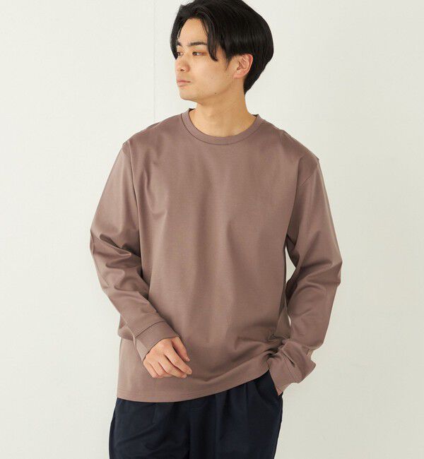 SHIPS Colors 「SHIPS Colors:シルケット コットン クルーネック Tシャツ (ロンT)◇」|Tシャツ・カットソー|キャメル