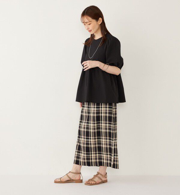 SHIPS Colors 「SHIPS Colors:〈手洗い可能〉カラミ チェック フロントスリット スカート」|タイト|