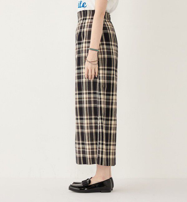 SHIPS Colors 「SHIPS Colors:〈手洗い可能〉カラミ チェック フロントスリット スカート」|タイト|