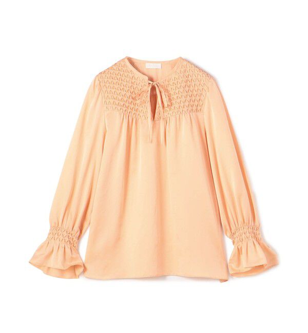 Ballsey「コットンシルクサテン アートタックブラウス」|シャツ・ブラウス|31 ピンク