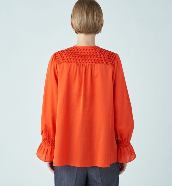 Ballsey「コットンシルクサテン アートタックブラウス」|シャツ・ブラウス|