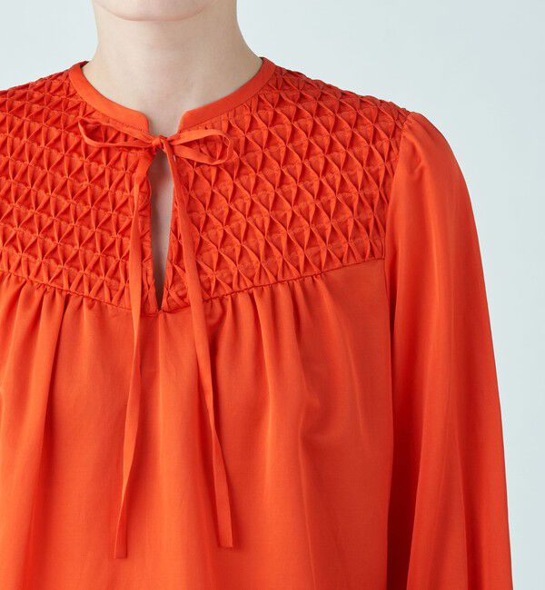 Ballsey「コットンシルクサテン アートタックブラウス」|シャツ・ブラウス|