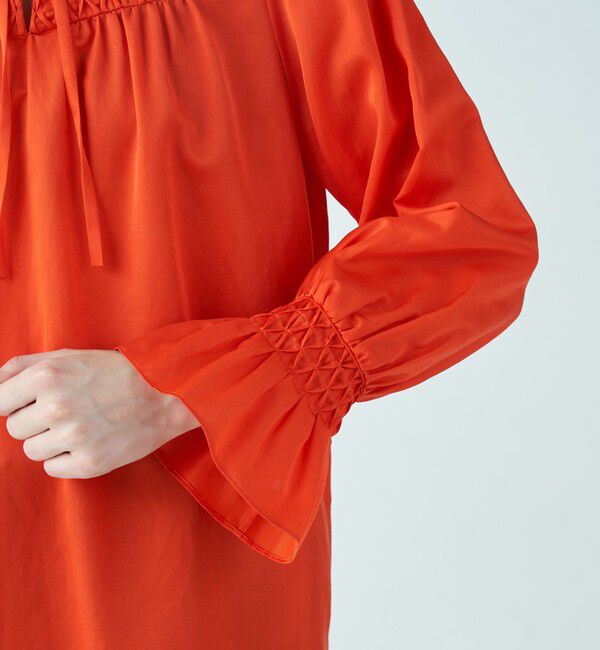 Ballsey「コットンシルクサテン アートタックブラウス」|シャツ・ブラウス|