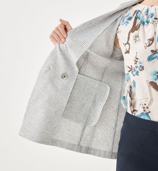 TOMORROWLAND collection「シルキーサッカー ダブルブレストライトジャケット」|テーラードジャケット|