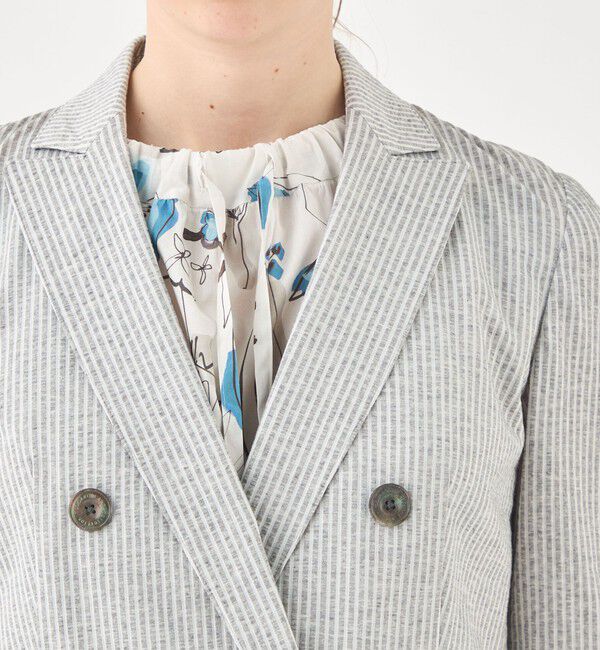 TOMORROWLAND collection「シルキーサッカー ダブルブレストライトジャケット」|テーラードジャケット|