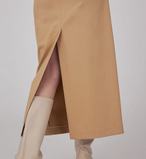 MACPHEE「コットンチノ Iラインロングスカート」|タイト|