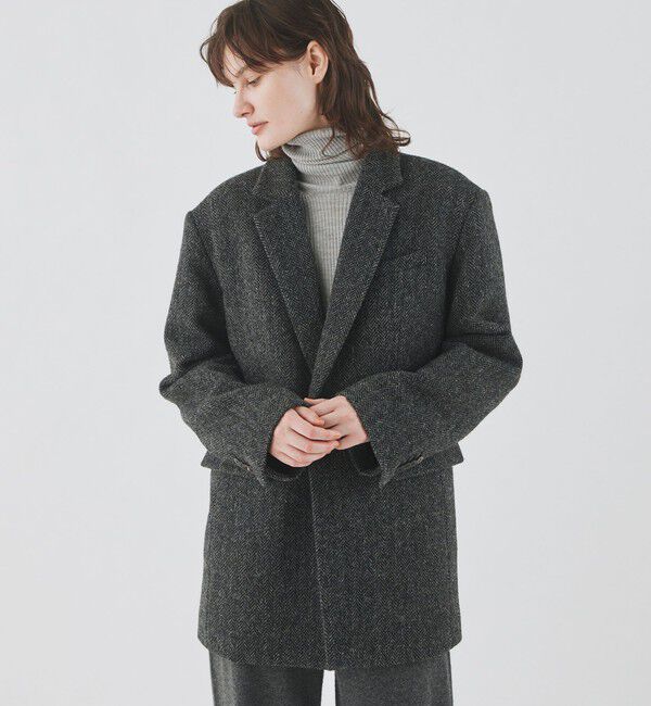 GALERIE VIE「ヘリンボーンツイード ジャケットコート」|テーラードジャケット|