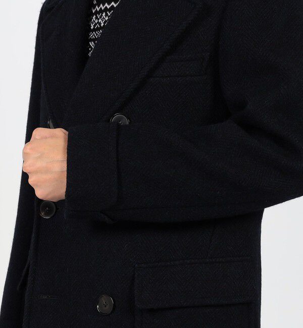 TOMORROWLAND MENS「プレミアムシェットランドウール ショートポロコート」|ピーコート|