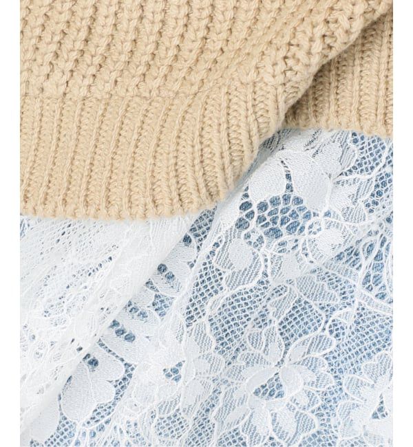 Spick and Span「レースドッキング畦ニットプルオーバー」|ニット・セーター|