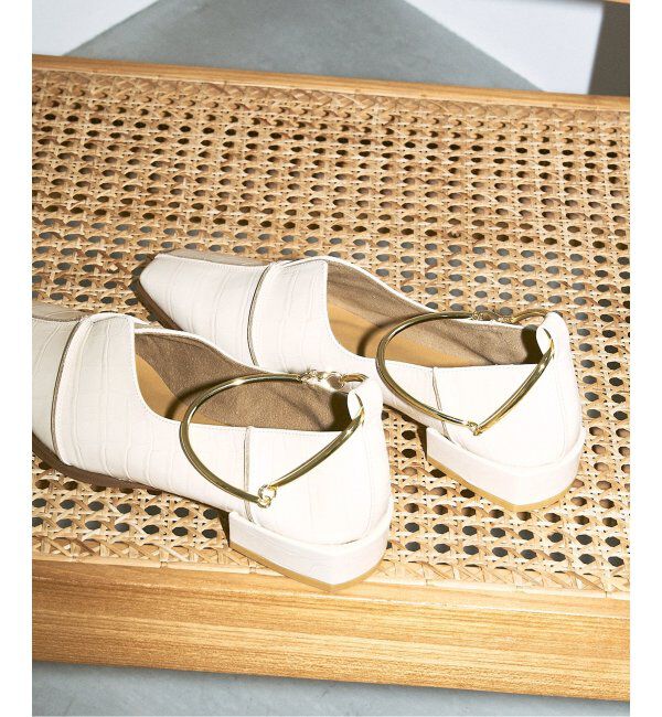  「《追加》GRISEレザースクエアクロスシームアンクルフラット」|その他|