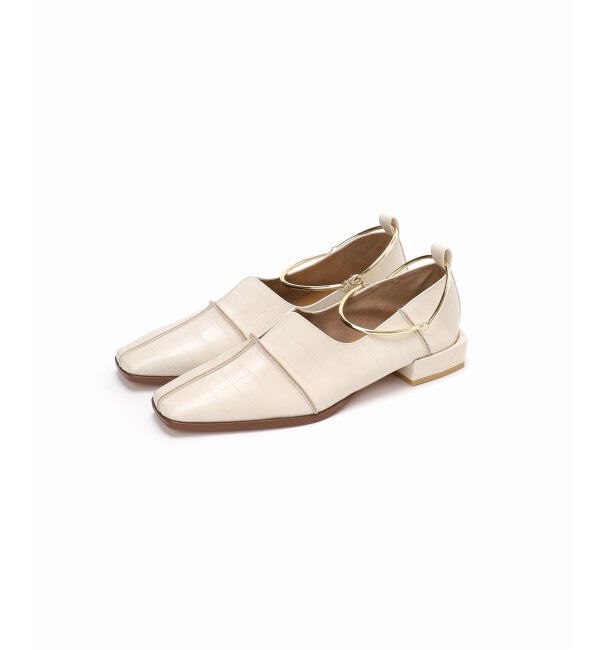  「《追加》GRISEレザースクエアクロスシームアンクルフラット」|その他|