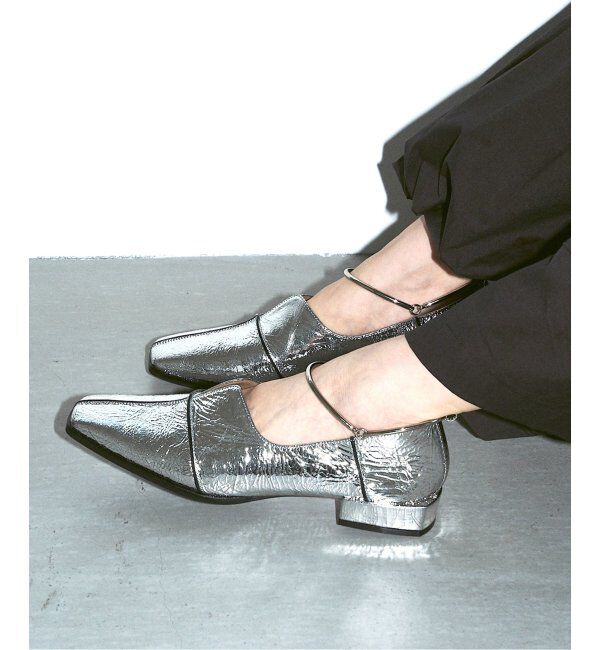  「《追加》GRISEレザースクエアクロスシームアンクルフラット」|その他|