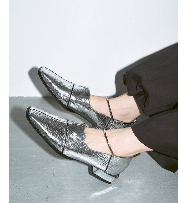  「《追加》GRISEレザースクエアクロスシームアンクルフラット」|その他|