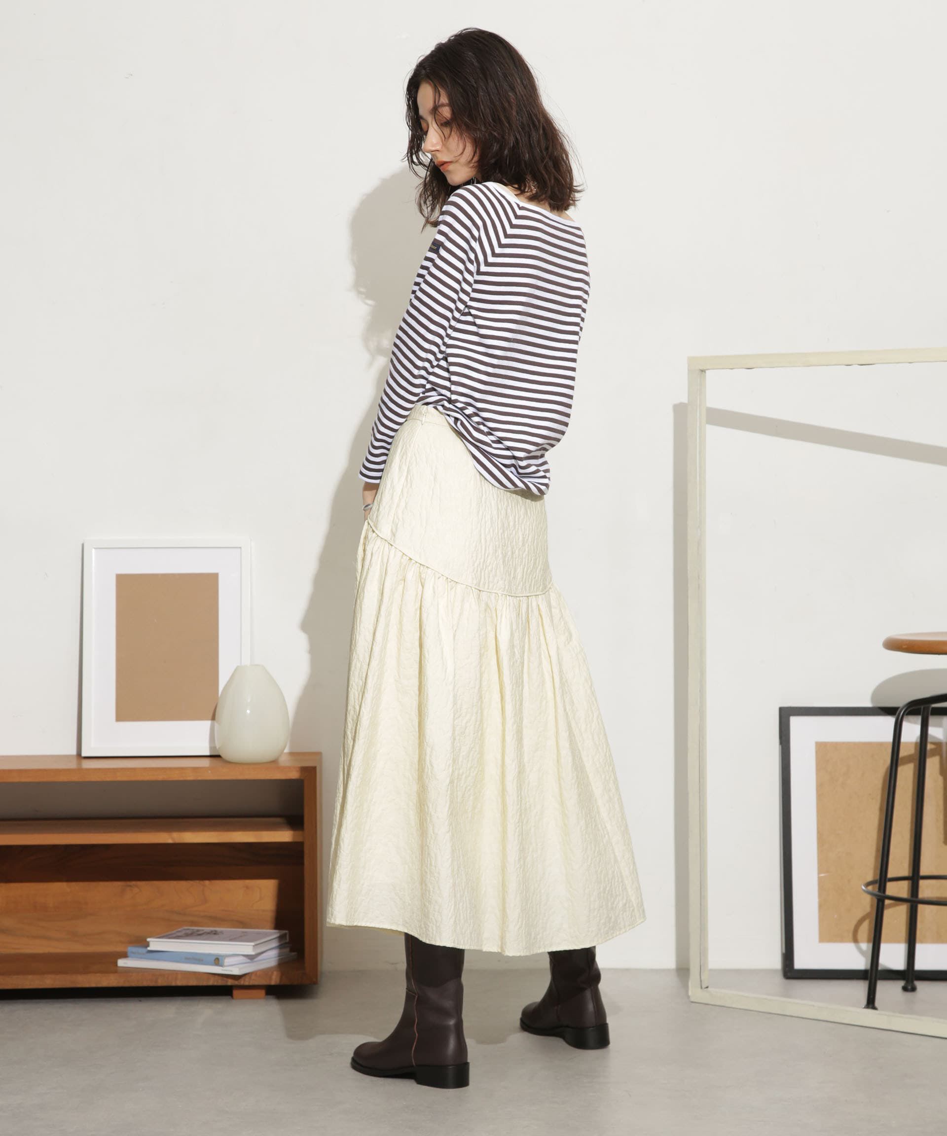 nano･universe「ふくれジャガードボリュームギャザースカート」|スカート|