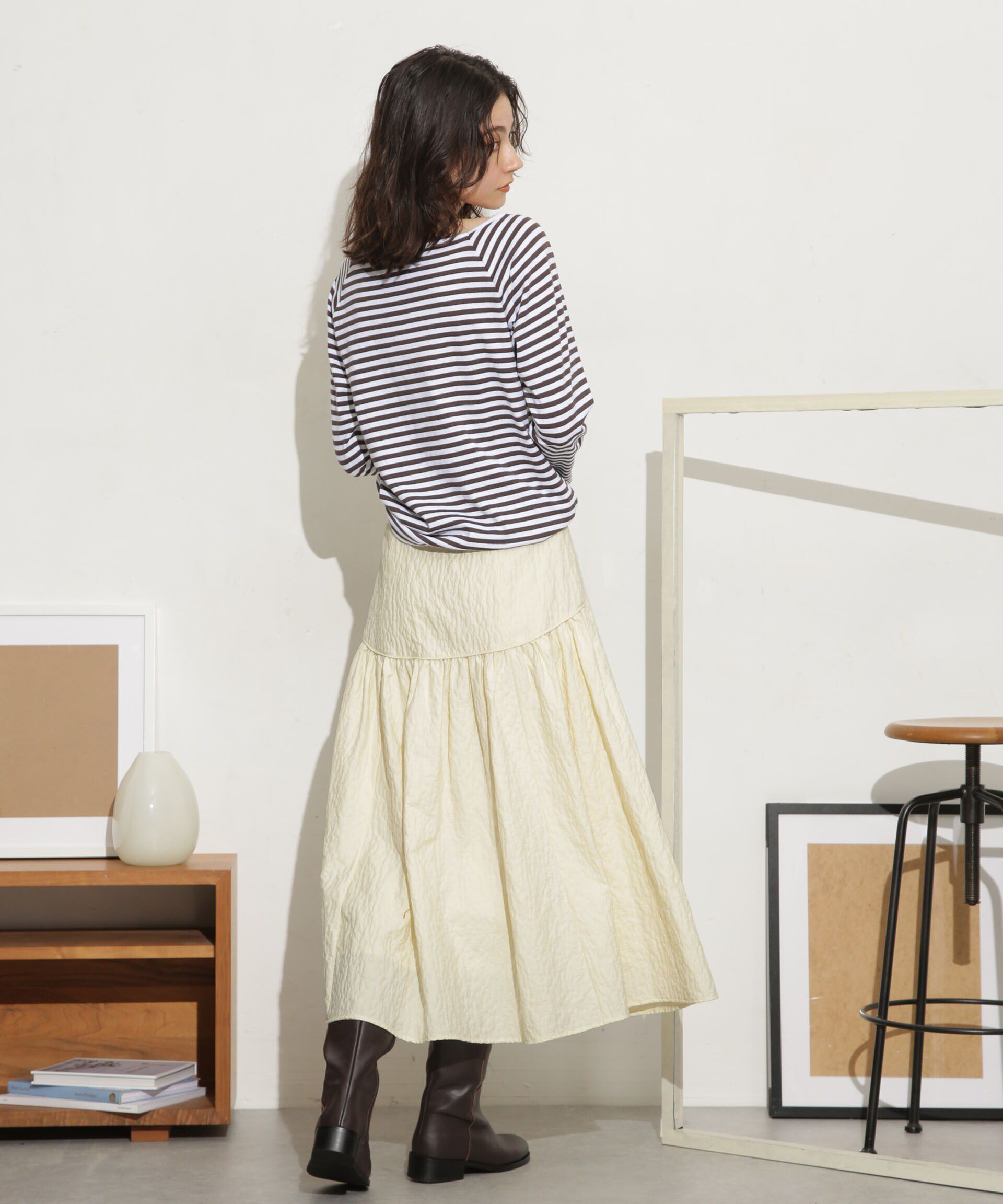 nano･universe「ふくれジャガードボリュームギャザースカート」|スカート|