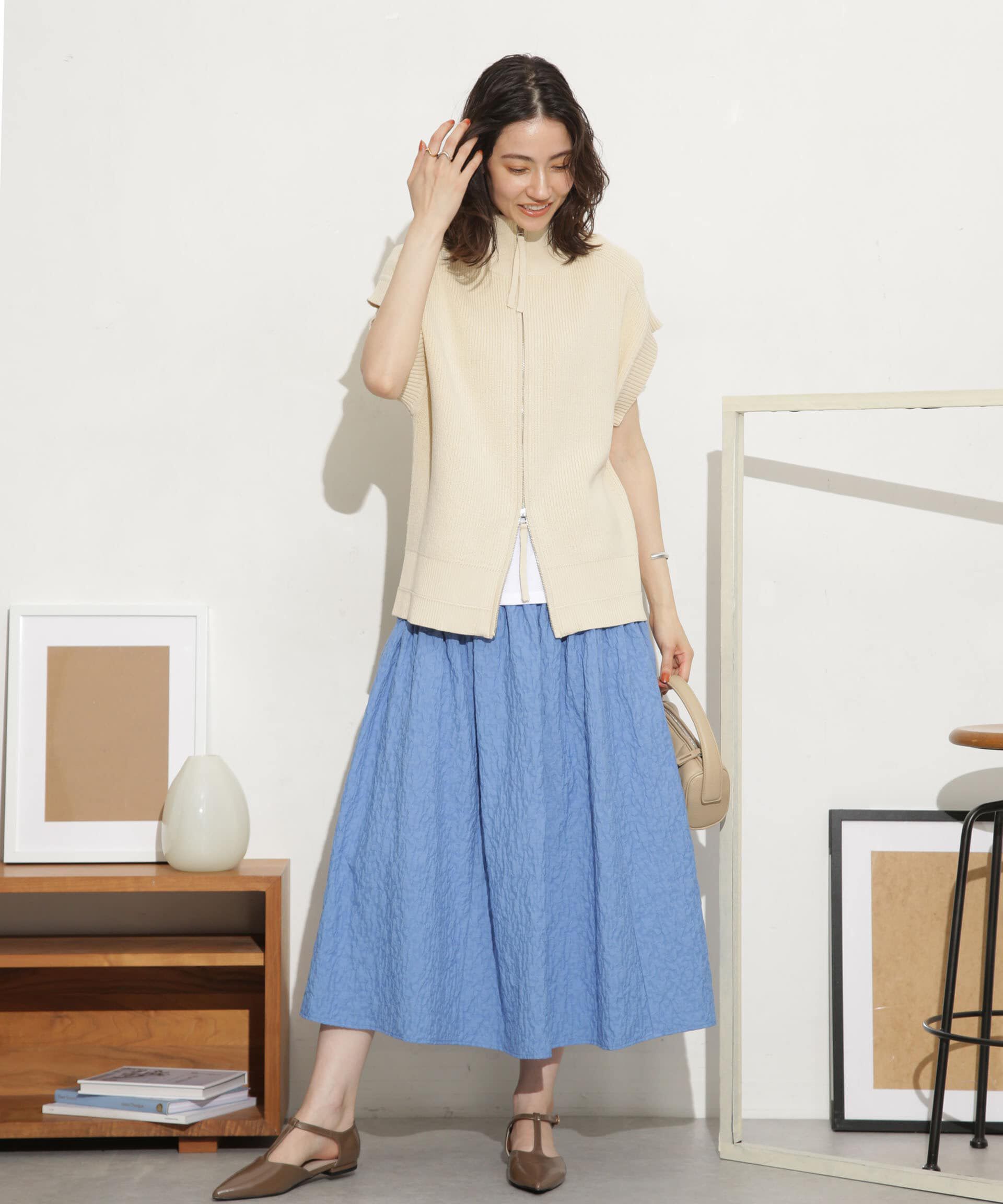 nano･universe「ふくれジャガードボリュームギャザースカート」|スカート|