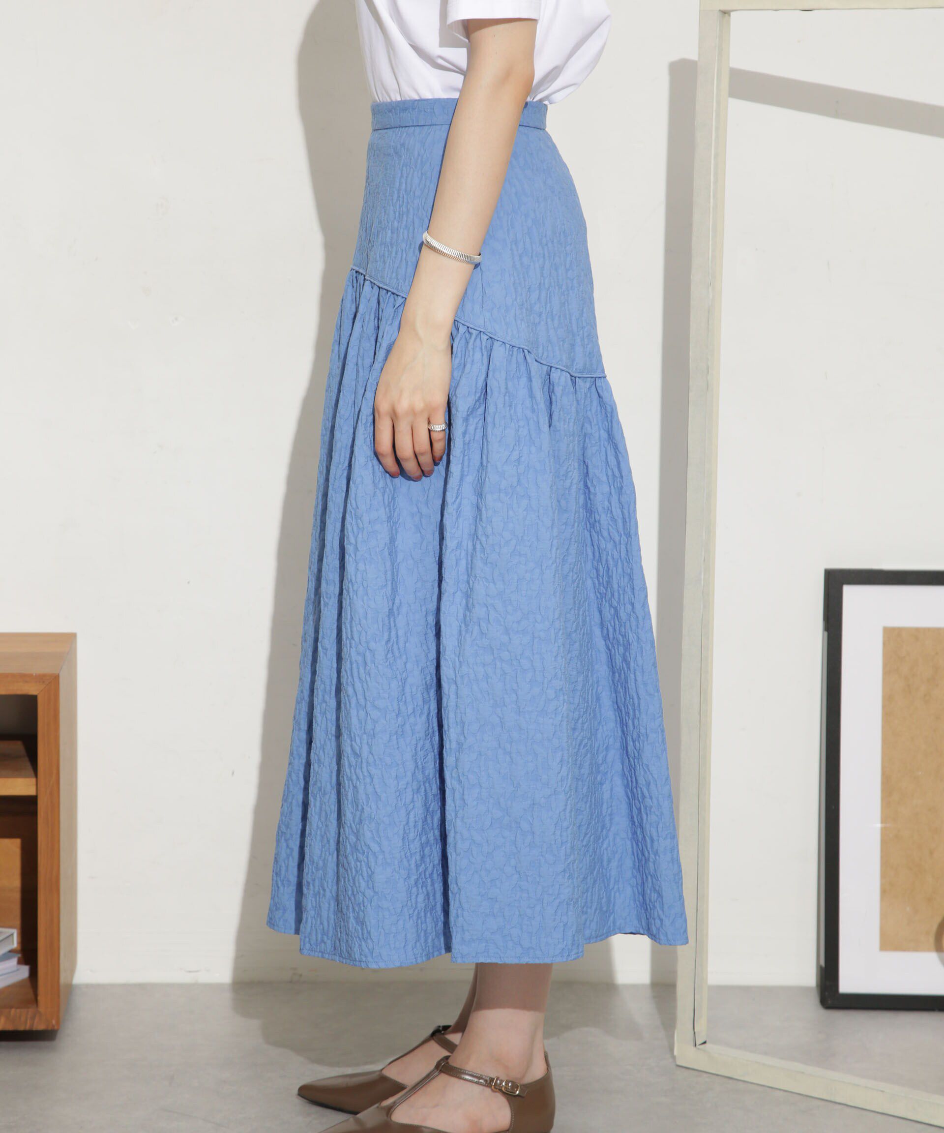 nano･universe「ふくれジャガードボリュームギャザースカート」|スカート|