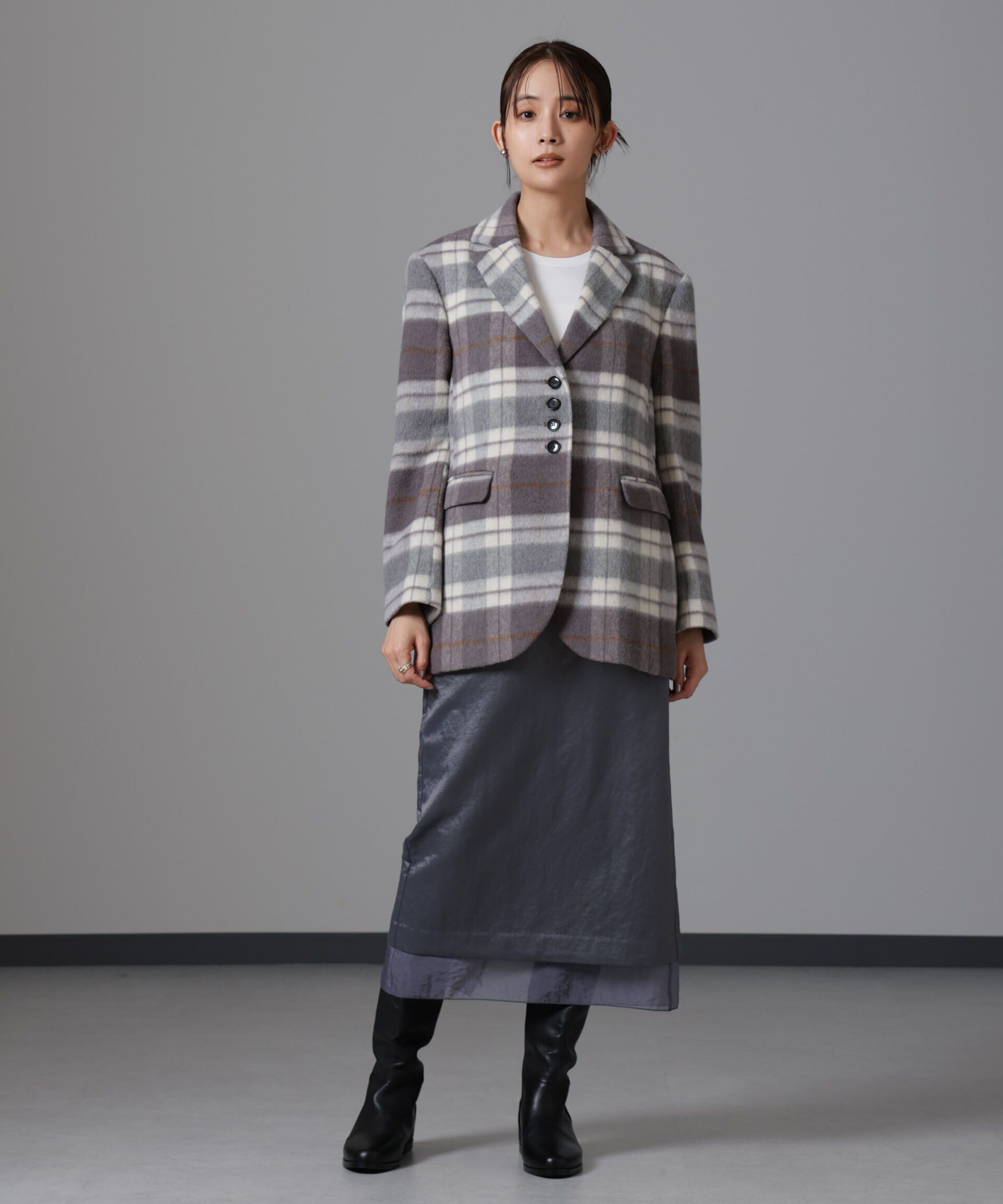 nano･universe「レザーライクサテンスカート」|スカート|