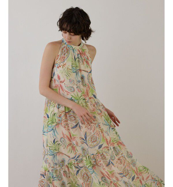 GRACE CONTINENTAL「リゾートプリントティアードワンピース」|ワンピース|