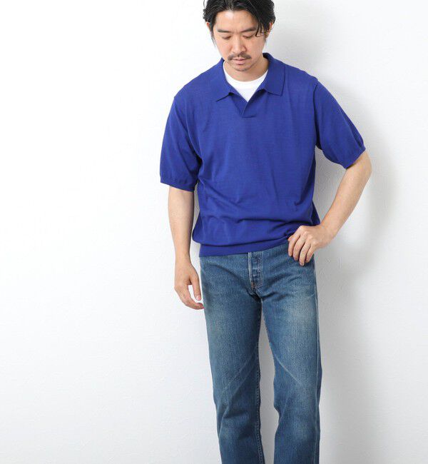 NOLLEY'S goodman「《PIMA COTTON》成型半袖 NSN スキッパーニットポロシャツ 25SS」|ポロシャツ|
