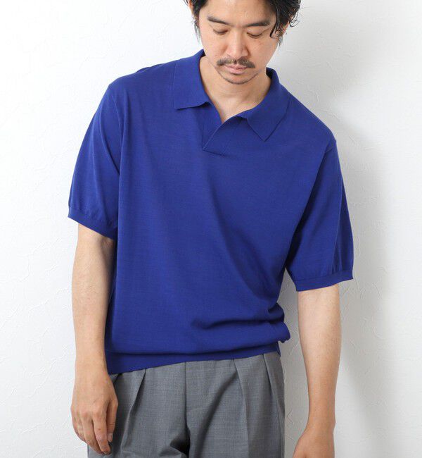 NOLLEY'S goodman「《PIMA COTTON》成型半袖 NSN スキッパーニットポロシャツ 25SS」|ポロシャツ|