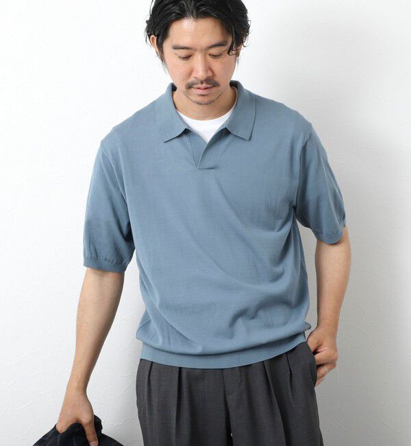NOLLEY'S goodman「《PIMA COTTON》成型半袖 NSN スキッパーニットポロシャツ 25SS」|ポロシャツ|