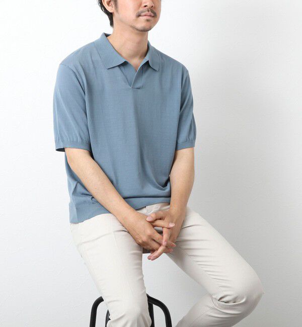 NOLLEY'S goodman「《PIMA COTTON》成型半袖 NSN スキッパーニットポロシャツ 25SS」|ポロシャツ|