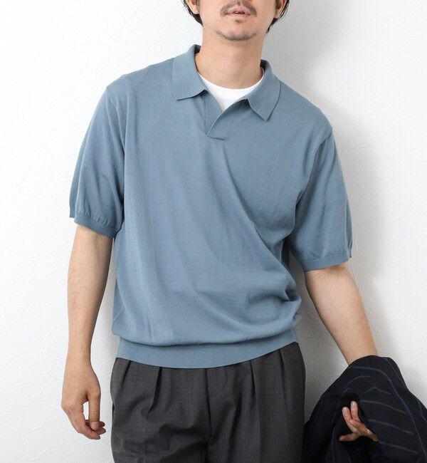 NOLLEY'S goodman「《PIMA COTTON》成型半袖 NSN スキッパーニットポロシャツ 25SS」|ポロシャツ|