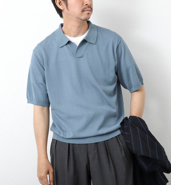 NOLLEY'S goodman「《PIMA COTTON》成型半袖 NSN スキッパーニットポロシャツ 25SS」|ポロシャツ|