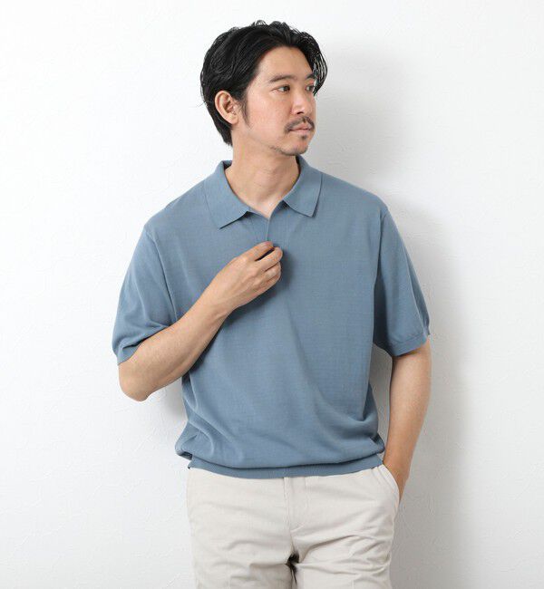 NOLLEY'S goodman「《PIMA COTTON》成型半袖 NSN スキッパーニットポロシャツ 25SS」|ポロシャツ|